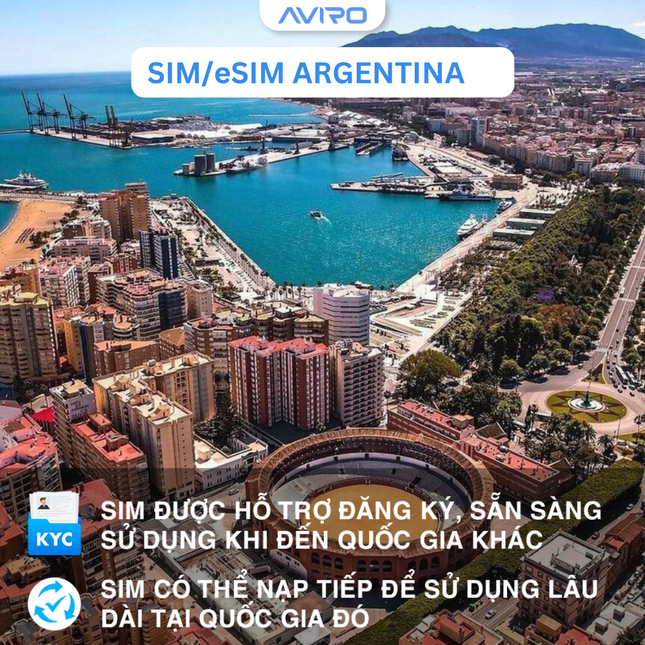 [eSIM] Argentina | Gói tổng dung lượng 10GB | 14 ngày