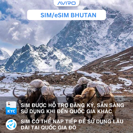 [eSIM] Bhutan | Gói tổng dung lượng | 10 ngày | True Move