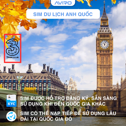[eSIM] Anh Quốc | Không giới hạn |  1-30 ngày