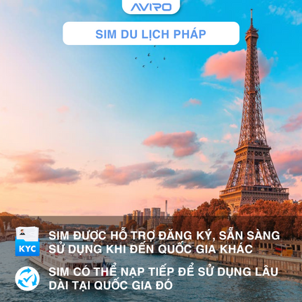[eSIM] Pháp | Gói theo ngày |  1-30 ngày
