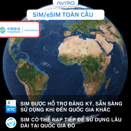 [eSIM] Toàn cầu (148 quốc gia | Gói theo ngày |  7 ngày | CMI