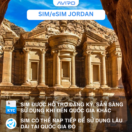 [eSIM] Jordan | Gói tổng dung lượng | 10 ngày| True Move