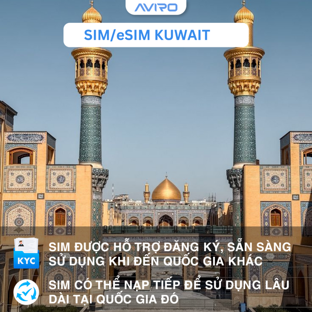 [eSIM] Kuwait | Gói tổng dung lượng | 10 ngày  | True move