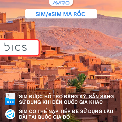 [eSIM] Ma rốc | Tổng 10GB |  30 ngày