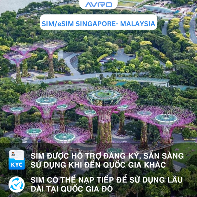 [eSIM] Singapore - Malaysia | Gói tổng dung lượng |  5-30 ngày