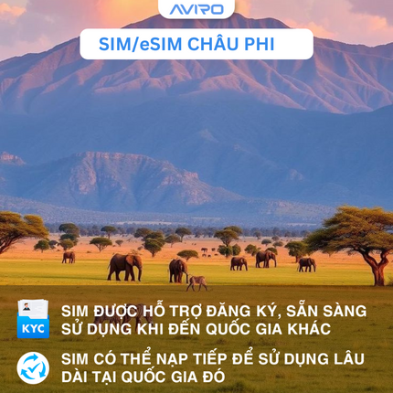 [eSIM] 6 nước Châu Phi | Gói theo ngày |  1-30 ngày