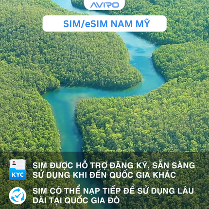 [eSIM] Nam Mỹ | Gói theo ngày |  5-30 ngày