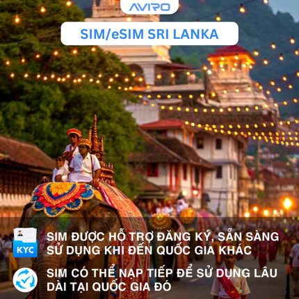 [eSIM] Sri Lanka | Gói tổng dung lượng |  3-30 ngày