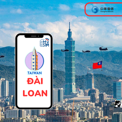 [eSIM] Đài Loan | Gói tổng dung lượng | 5-30 ngày