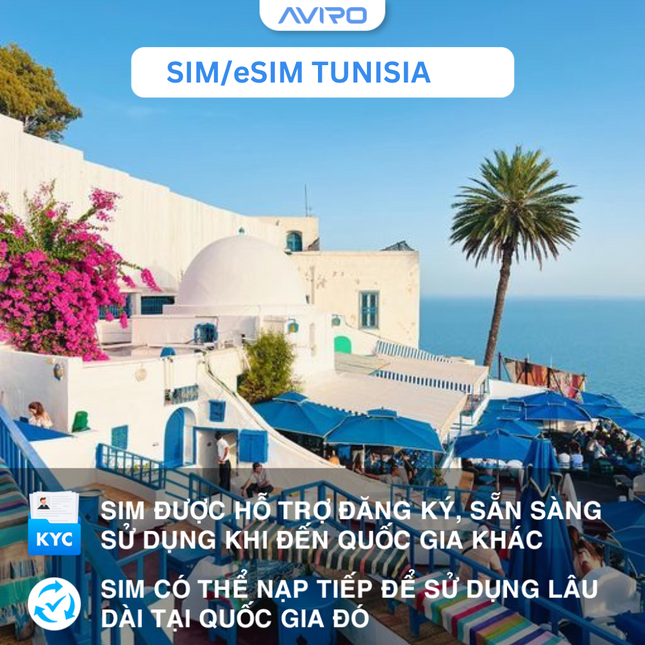 [eSIM] Tunisia | Gói theo ngày |  1-30 ngày