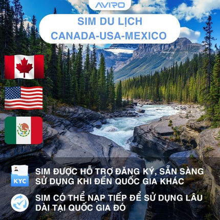 [eSIM] Mỹ - Canada - Mexico | Gói theo ngày | 5-30 ngày