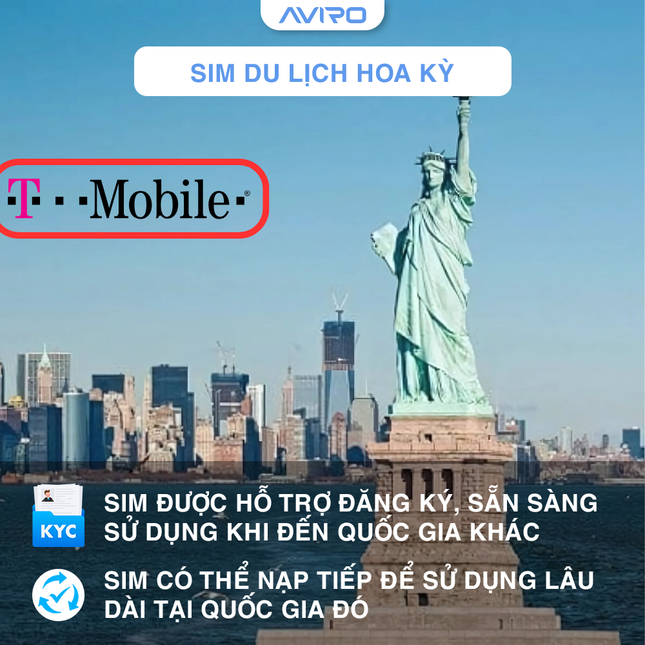 [eSIM] Mỹ | Không giới hạn (Nghe+Gọi+Data) |10-30 ngày | T Moble
